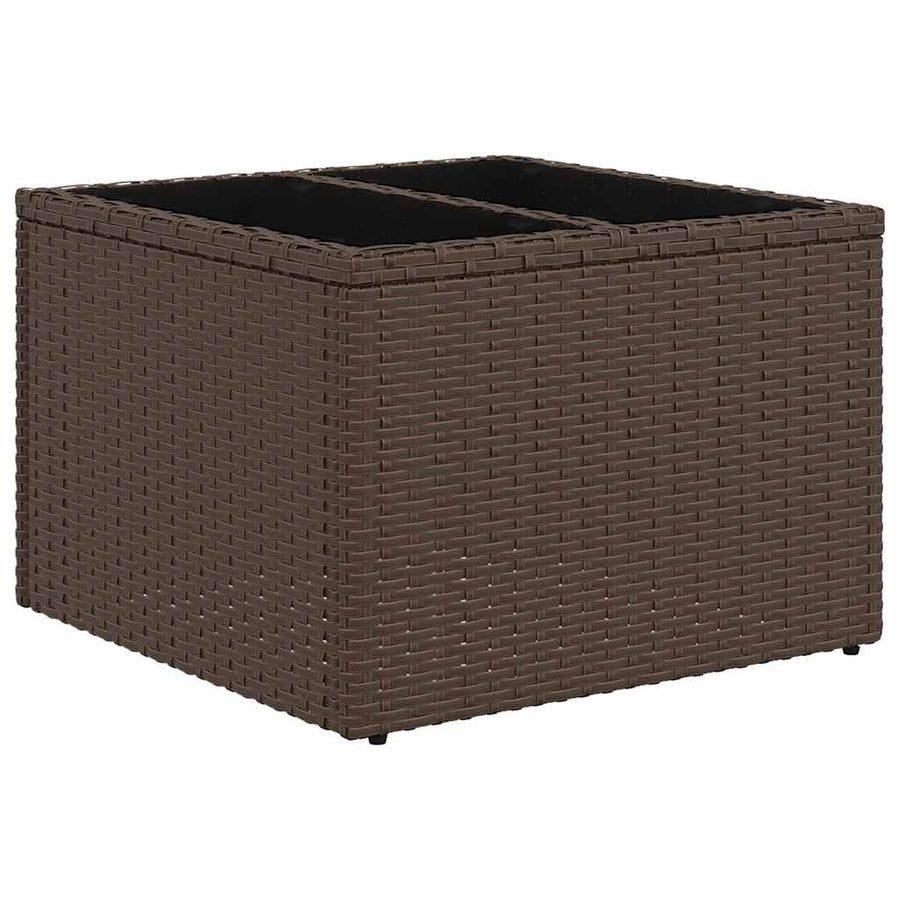 11-delige tuinbankset met kussens, bruin polyrotan