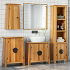 4-Piece Bathroom Cabinet Set Solid Pine Wood