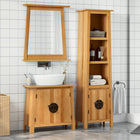 3-Piece Bathroom Furniture Set Solid Pine Wood