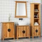 4-Piece Bathroom Cabinet Set Solid Pine Wood