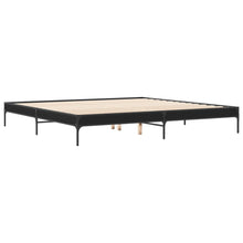 Bedframe bewerkt hout metaal zwart 200x200 cm