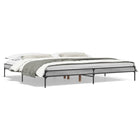 Bed frame engineered wood metal grey Sonoma oak 200x200 cm