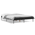 Wrought iron and wood bed frame black 150x200 cm