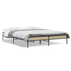 Bed frame processed wood metal Sonoma oak color 150x200 cm