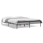 Bed frame engineered wood metal grey Sonoma oak 150x200 cm