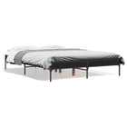 Bed frame carved wood metal black 120x200 cm