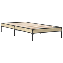 Bedframe bewerkt hout en metaal sonoma eikenkleurig 90x200 cm