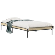 Bedframe 90x200 cm bewerkt hout metaal sonoma eiken