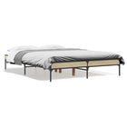 Bed frame carved wood metal Sonoma oak color 90x190 cm
