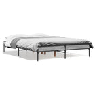 Bed frame engineered wood metal grey Sonoma oak 120x190 cm