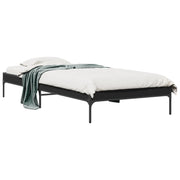 Bedframe 75x190 cm bewerkt hout metaal zwart