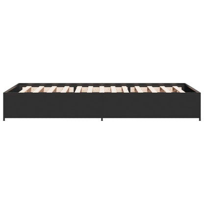 Bedframe bewerkt hout en metaal zwart 90x190 cm