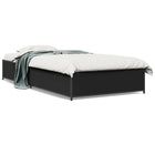 Bed frame carved wood and black metal 75x190 cm