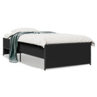 Bed frame carved wood and black metal 75x190 cm