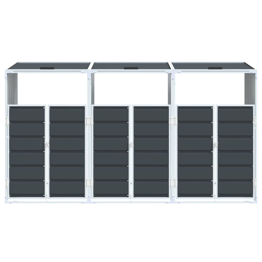 Containerberging voor 3 containers 216x81x115cm staal antraciet