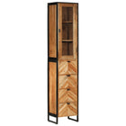 Badkamerkast 40x27x190 cm ijzer acaciahout