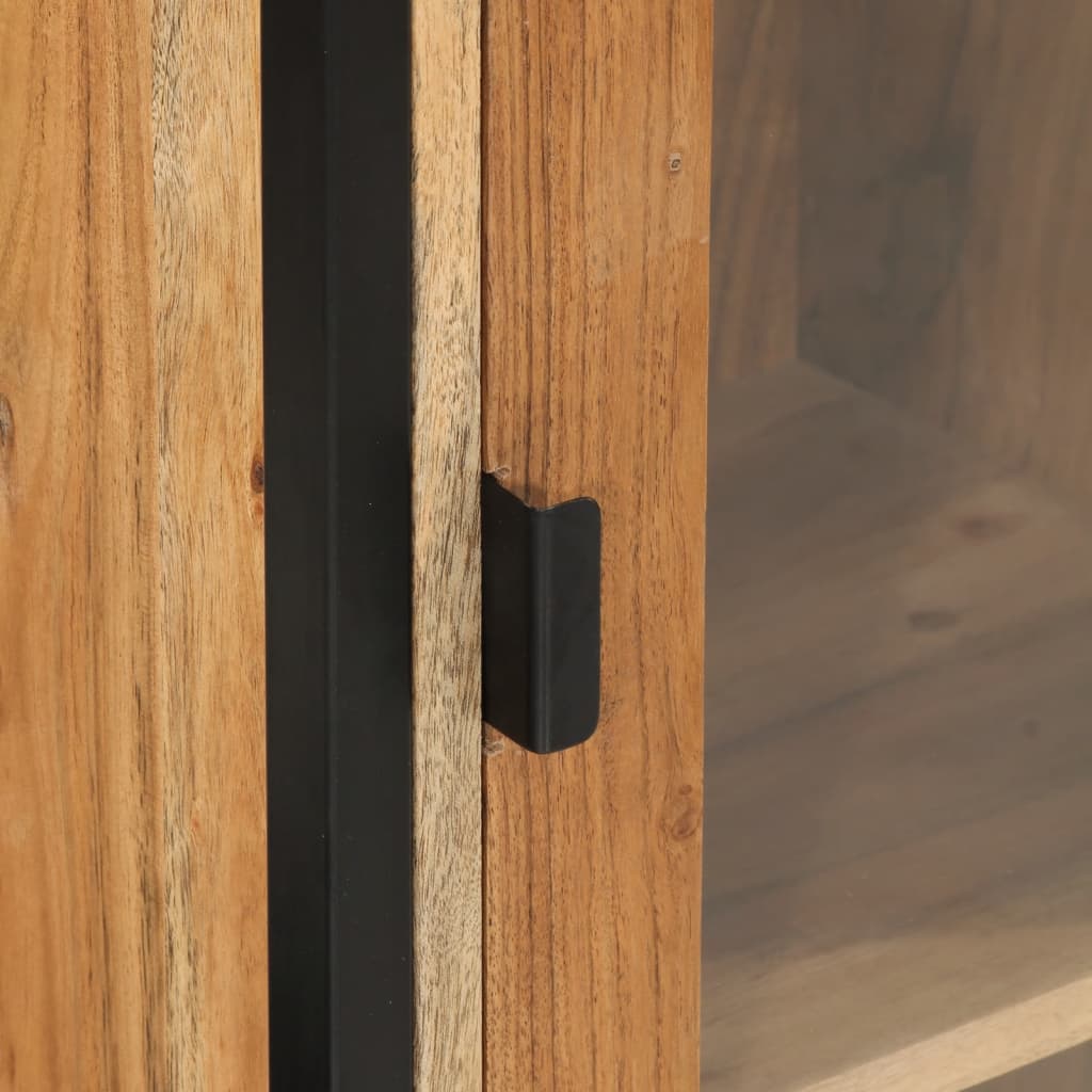 Badkamerkast 40X27X190 Cm Ijzer En Massief Acaciahout