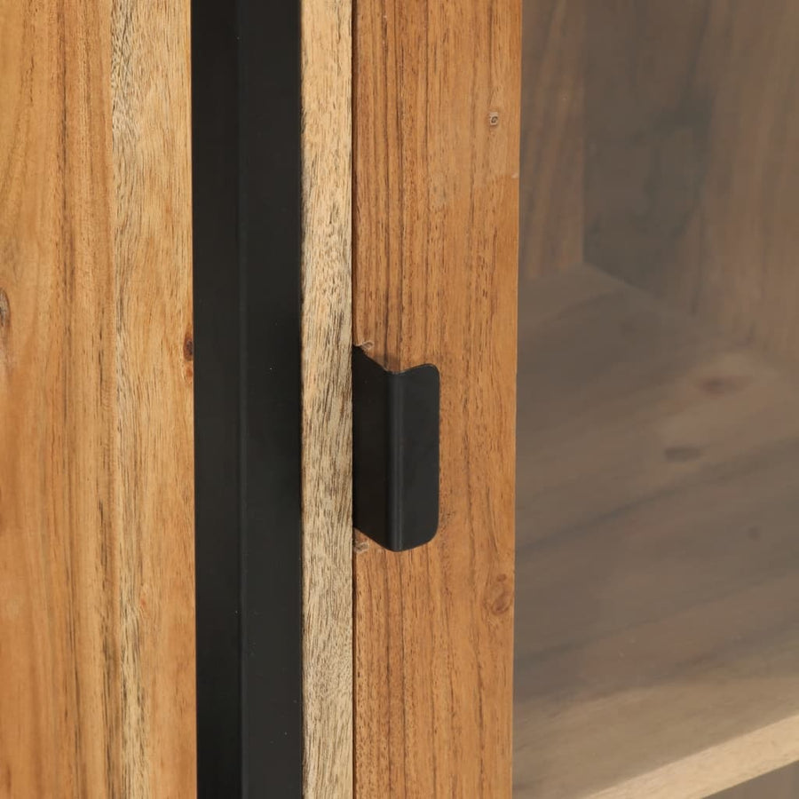 Badkamerkast 40X27X190 Cm Ijzer En Massief Acaciahout