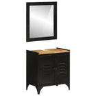 2-Piece Bathroom Furniture Set Iron and Solid Mango Wood