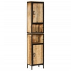 Bathroom cabinet 40x27x180 cm iron and solid mango wood