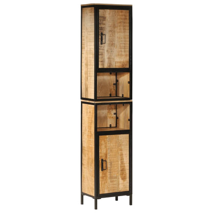 Badkamerkast 40x27x180 cm ijzer en massief mangohout