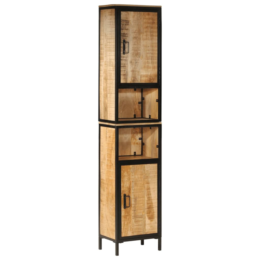 Badkamerkast 40x27x180 cm ijzer en massief mangohout
