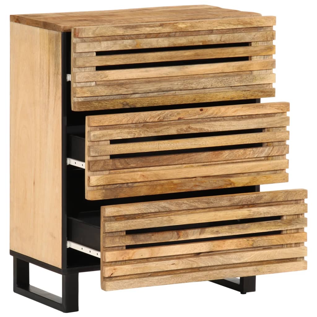 Dressoirs 2 st 60x34x75 cm massief ruw mangohout
