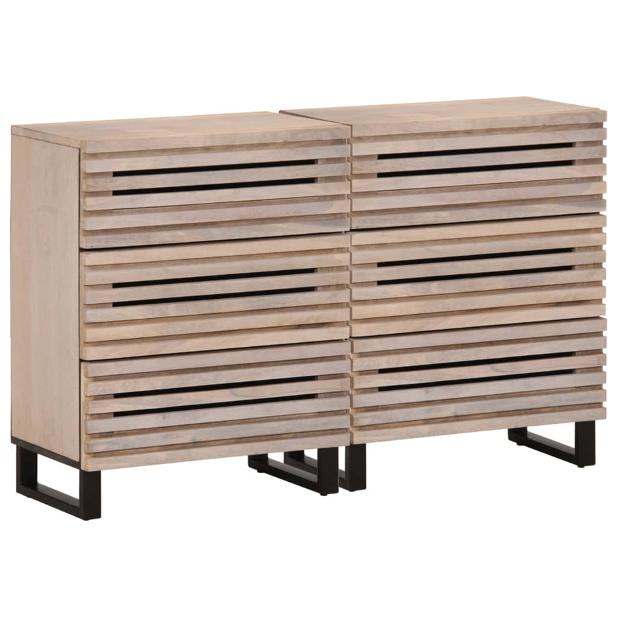 Dressoirs 2 st 60x34x75 cm massief mangohout