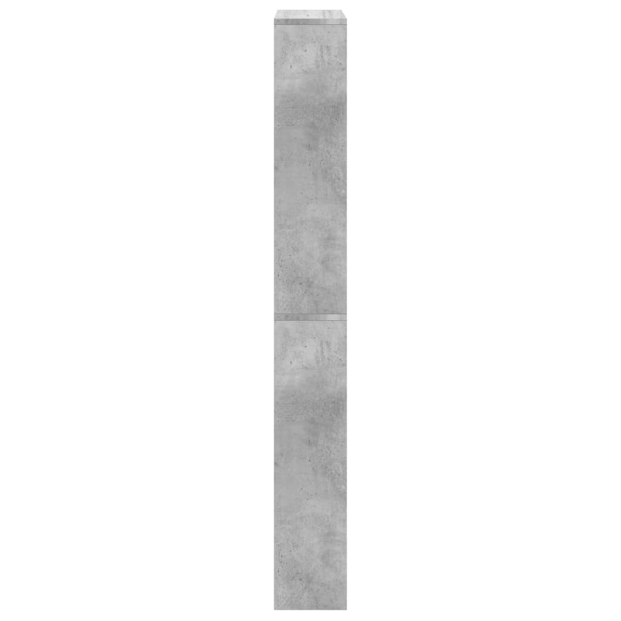 Schoenenkast met spiegel 4-laags 63x17x134 cm betongrijs Betongrijs
