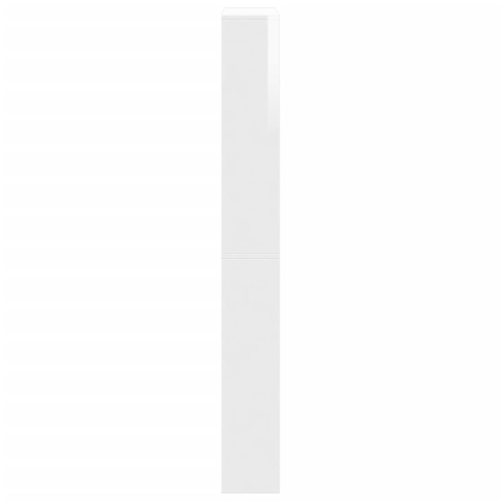 Schoenenkast met spiegel 4-laags 63x17x134 cm hoogglans wit Hoogglans wit