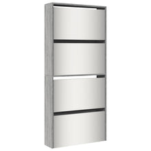 Schoenenkast met spiegel 4-laags 63x17x134 cm grijs sonoma Grijs sonoma
