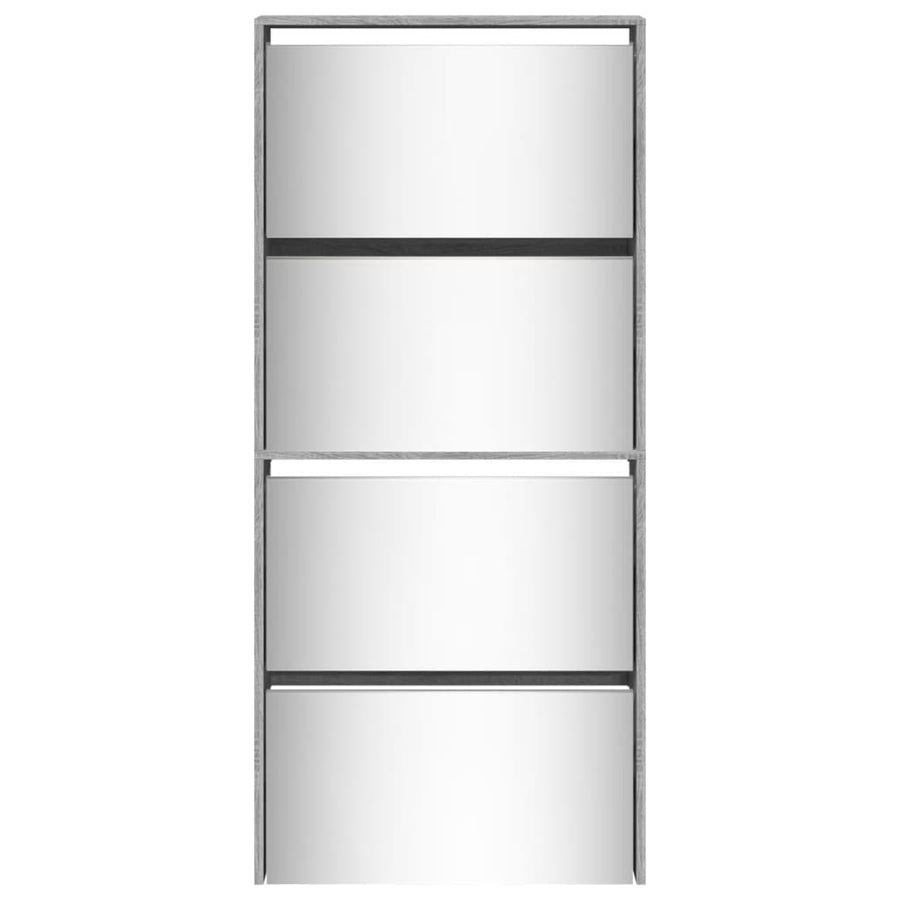 Schoenenkast met spiegel 4-laags 63x17x134 cm grijs sonoma Grijs sonoma