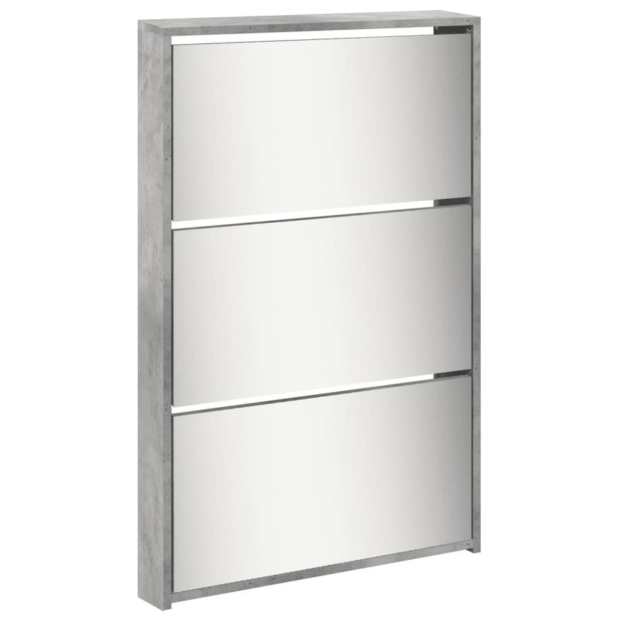 Schoenenkast Met Spiegel 5-Laags 63X7X69,5 Cm Betongrijs