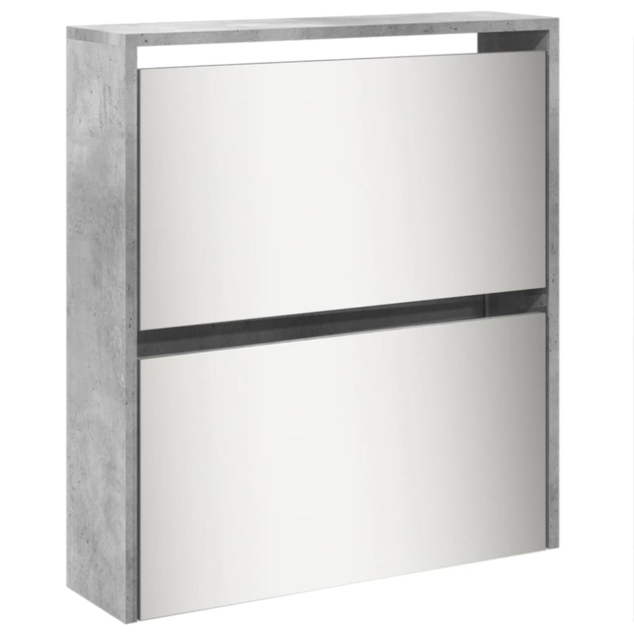Schoenenkast Met Spiegel 5-Laags 63X7X69,5 Cm Betongrijs