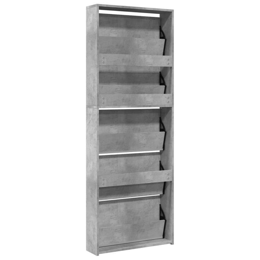 Schoenenkast Met Spiegel 5-Laags 63X7X69,5 Cm Betongrijs