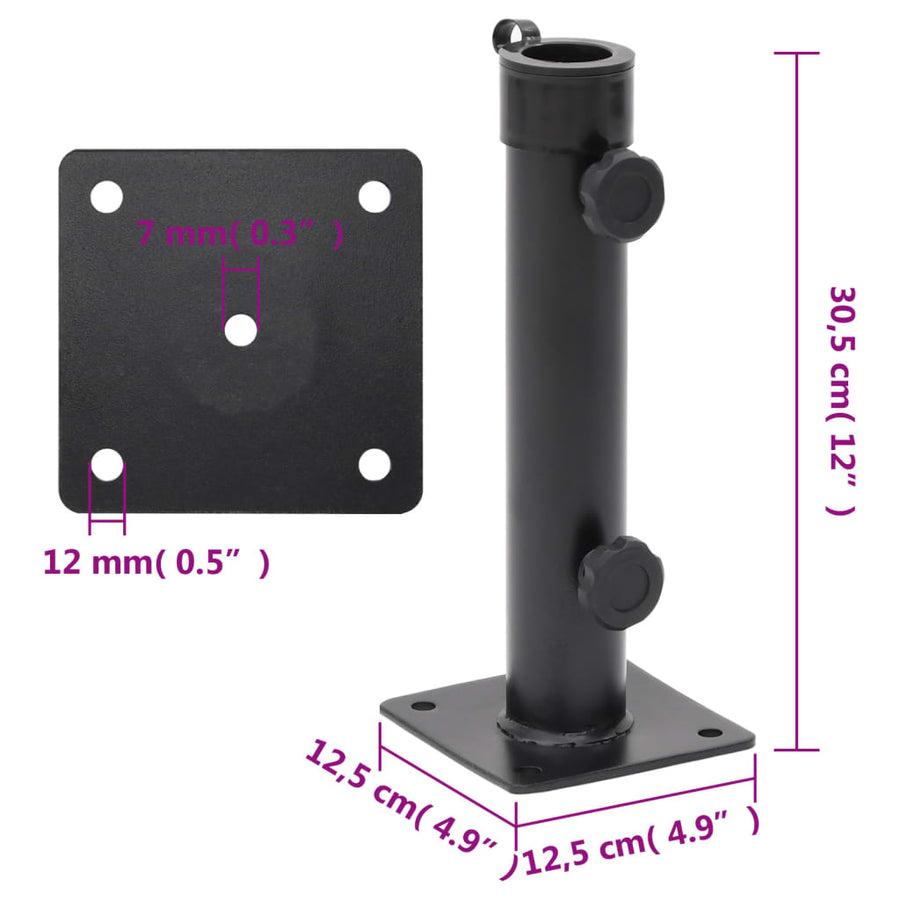 Parasolvoet Voor Ø38/48 Mm Stok Staal matzwart