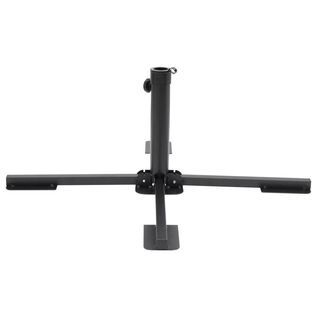 Parasolvoet Inklapbaar Voor Ø38/48 Mm Stok Staal Glanzend Zwart