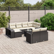 Loungeset 11-delig poly rattan zwart