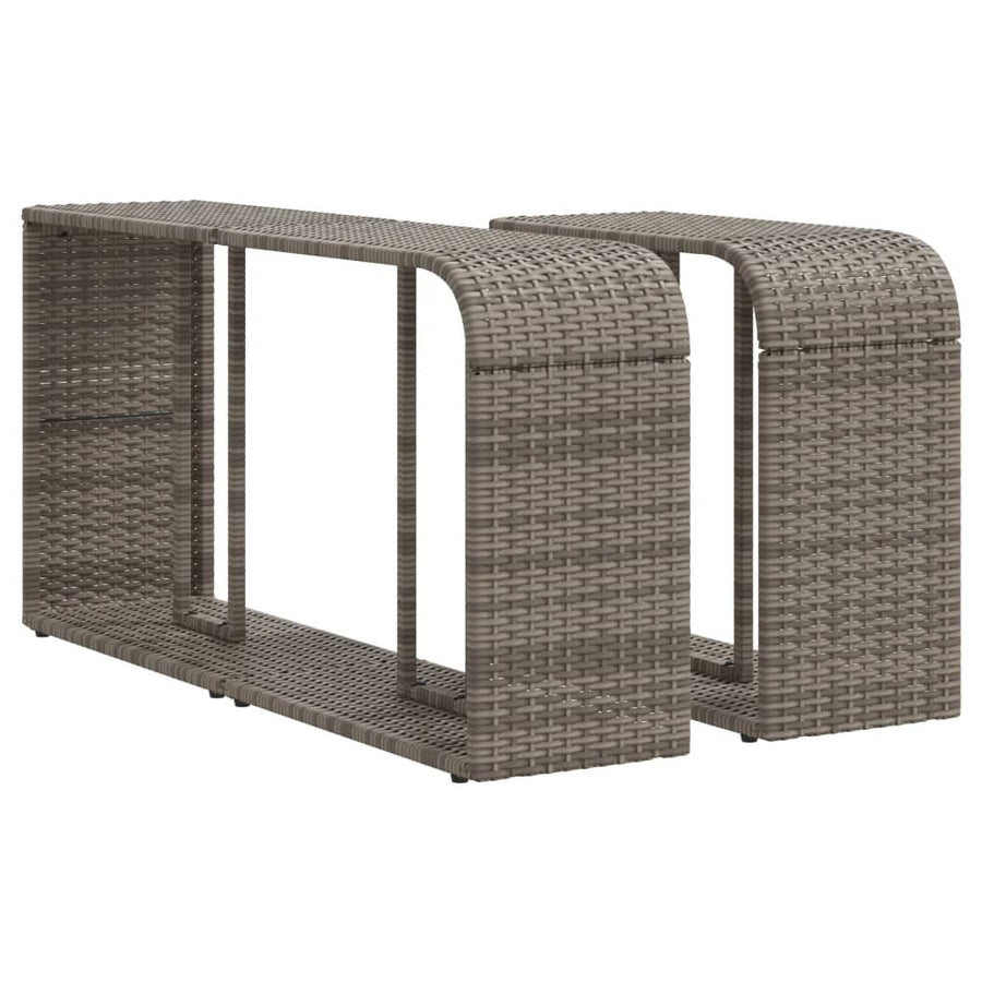 11-delige Loungeset met kussens poly rattan lichtgrijs