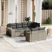 Loungeset 11-delig poly rattan lichtgrijs