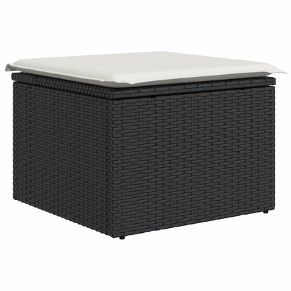 11-Delige Loungeset Met Kussens Poly Rattan Zwart