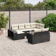 Loungeset 11-delig poly rattan zwart