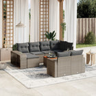 11-Delige Loungeset Met Kussens Poly Rattan Grijs