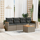 5-Delige Loungeset Met Kussens Poly Rattan Grijs