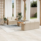 6-piece Lounge Set with cushions poly rattan beige