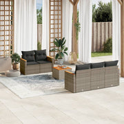 Loungeset 6-delig poly rattan grijs