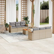 Loungeset 7-delig poly rattan gemengd beige