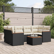 Loungeset 7-delig poly rattan zwart