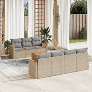 Loungeset 8-delig poly rattan gemengd beige