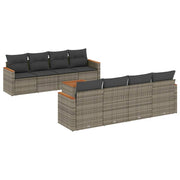Loungeset 9-delig poly rattan grijs
